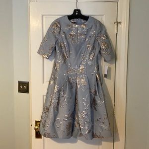 Jacquard 3/4 sleeve A-line Dress